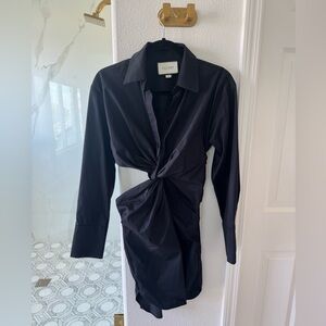 Alexis Small Elegant Black Twist-Front Dress